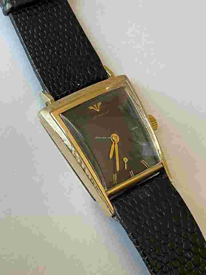 Wittnauer
                           
                                 Longines Art Deco Retro Style 10K Gold Filled Asymmetric Black Dial Vintage Swiss Made