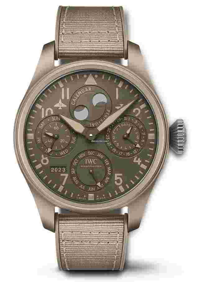 IWC Big Pilot Top Gun
                           
                                 Pilot’s Watch Perpetual Calendar Top Gun Edition Mojave Desert Men’s Watch IW503004