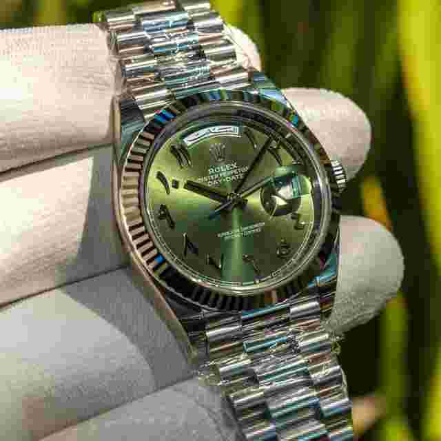 Rolex Day-Date
                           
                                 Unworn 2022 Day-Date Green Arabic Fluted 228236