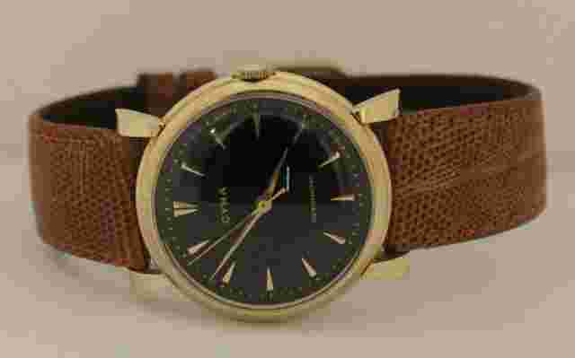 Cyma
                           
                                 Men's Vintage Cyma Automatic 14k Yellow Gold Black Dial Circa 1950s Watch