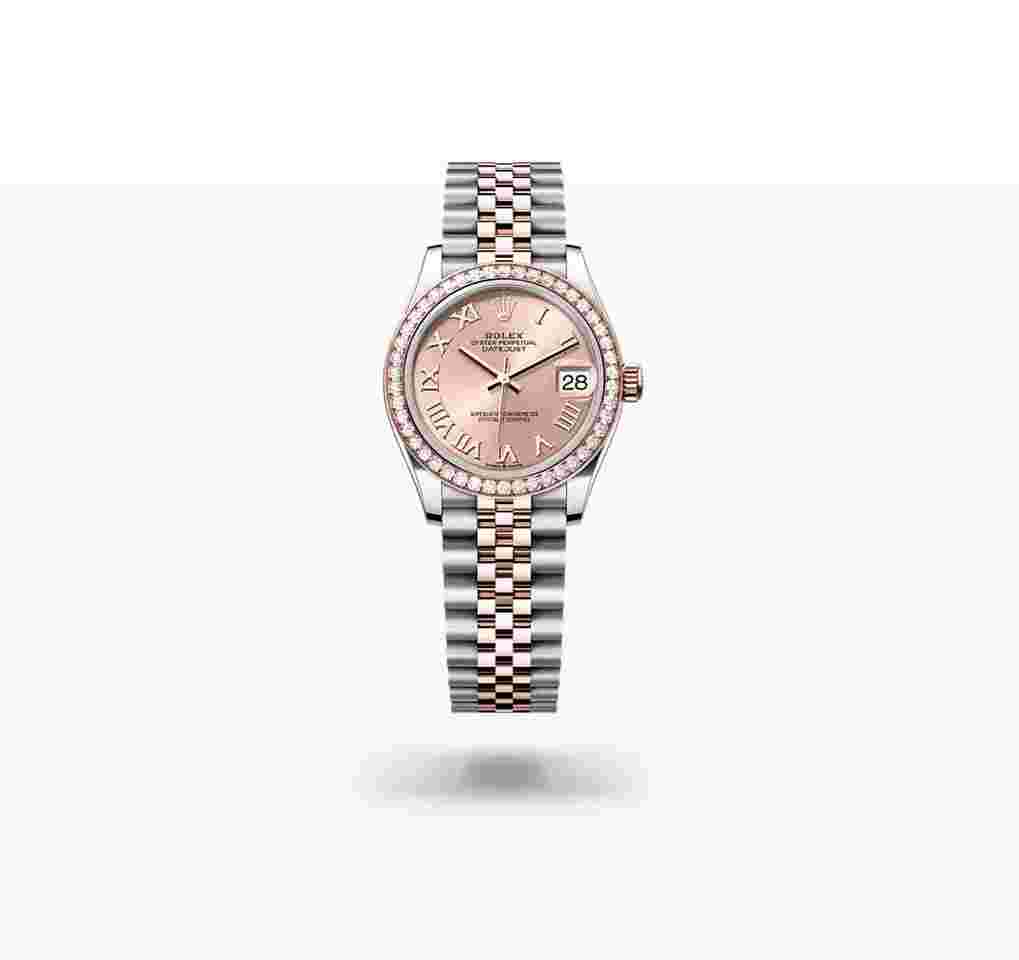 Rolex Datejust 31
NEW 2024 Sundust Pink Roman Dial Diamond Bezel Two Tone Rose Gold Jubilee