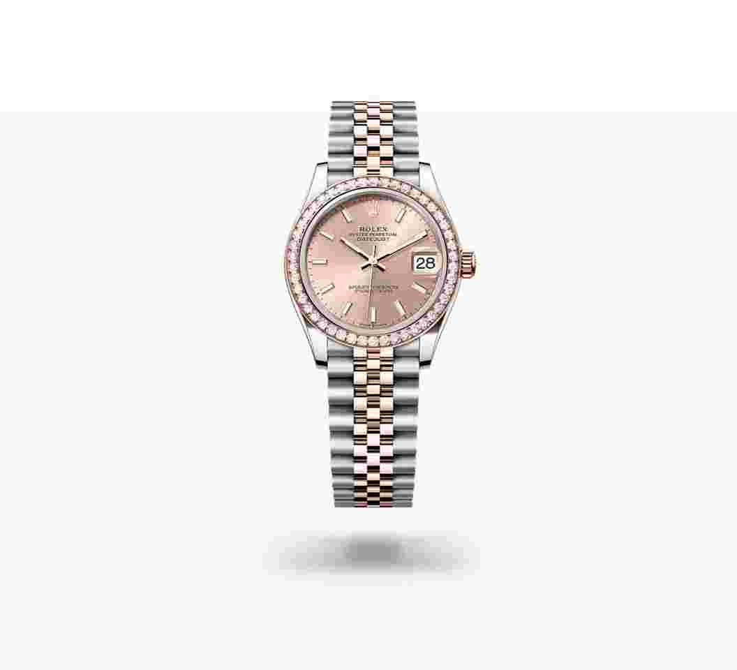 Rolex Datejust 31
NEW 2024 Sundust Pink Index Dial Diamond Bezel Two Tone Rose Gold Jubilee