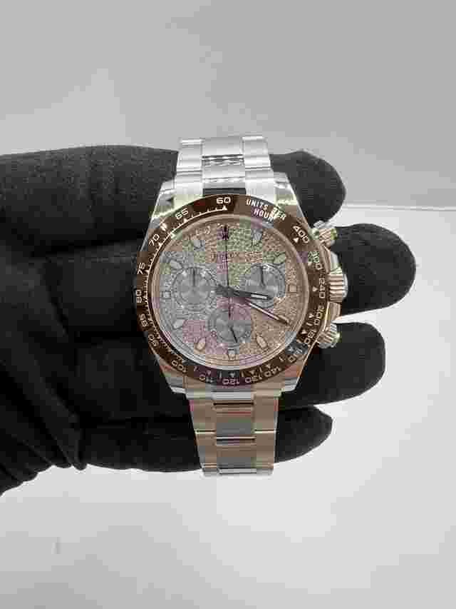 Rolex Daytona
                           
                                 Platinum Pave Diamond Dial