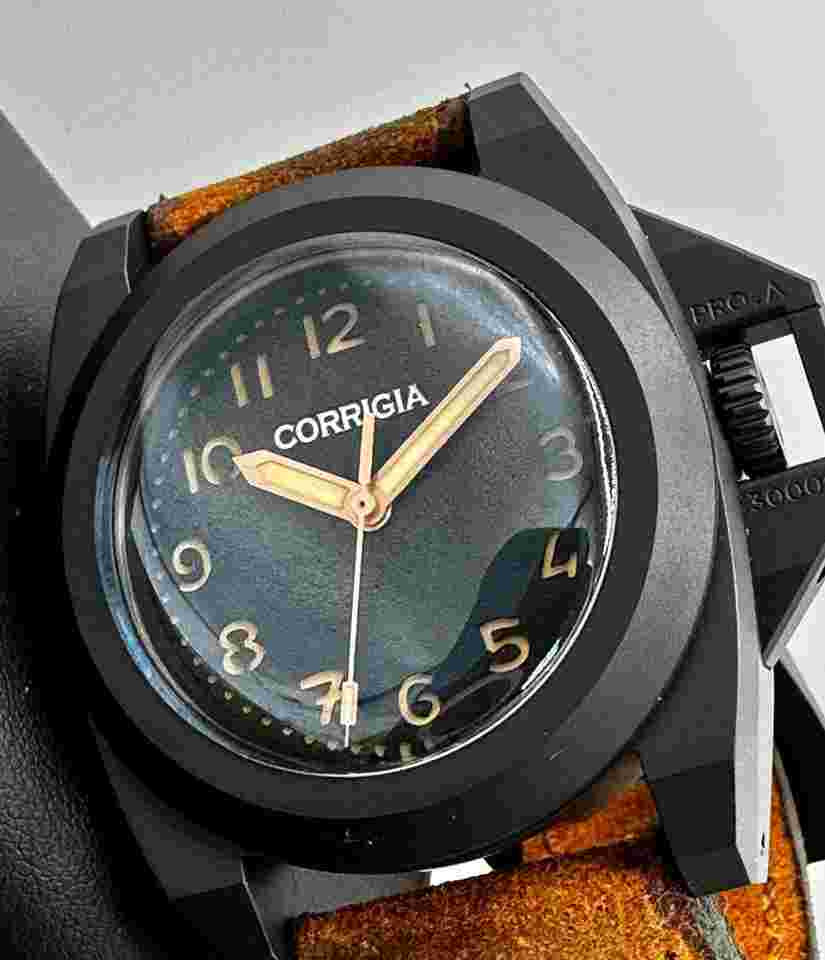 Brand New Corrigia 03 DLC Black Diver 3 Days 3000m Pro.A PG100 Swiss Automatic