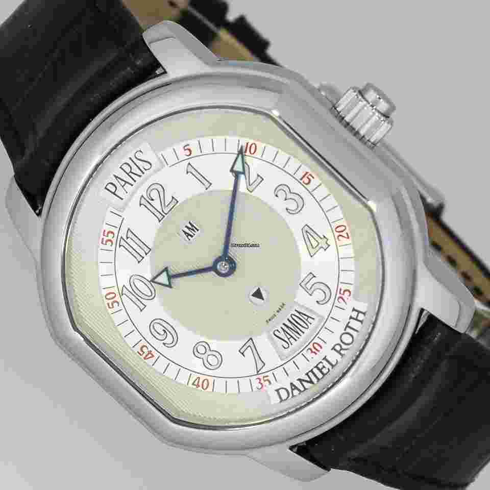 DANIEL ROTH 857.ST Metropolitan World Time Men's Watch From Japan G1122