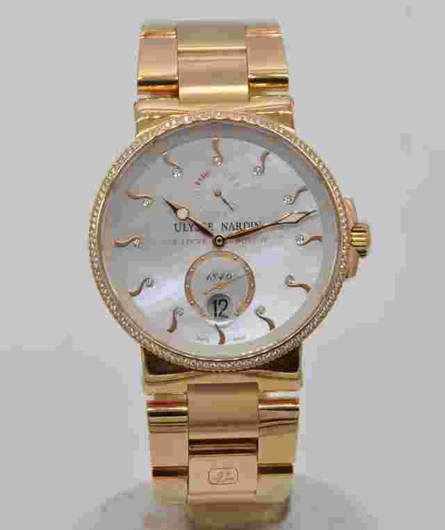 Ulysse Nardin Marine Chronometer 41mm
                           
                                 Maxi Marine Chronometer 18k Rose Gold MOP Diamonds 266-66 Bracelet