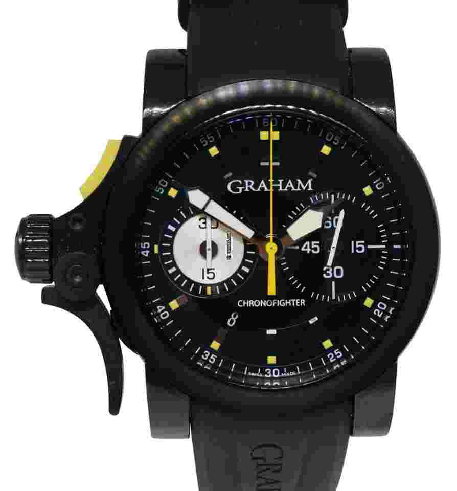 Graham Chronofighter R.A.C.
                           
                                 NOS Graham Chronofighter RAC Trigger Black Dial 46mm Watch B/P 2TRAB.B01A
