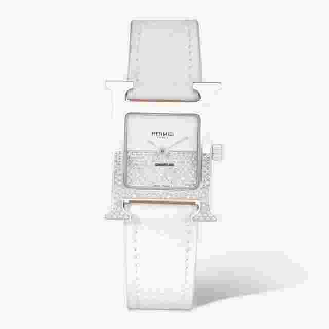 Hermès Heure H
                           
                                 PM Stainless Steel Diamond Quartz Ladies Watch