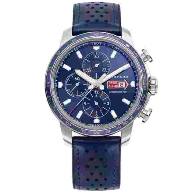 Chopard Mille Miglia
                           
                                 Gts Azzurro Chrono 168571-3007 Blue Dial Leather 44 mm Men's Watch