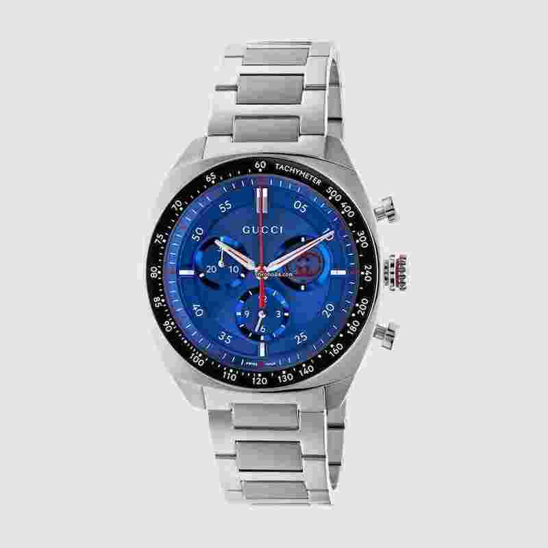 Gucci
                           
                                 Interlocking Chronograph Quartz 41mm Blue Dial Watch YA142317