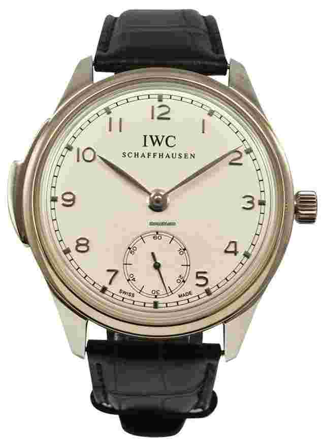 IWC Portuguese Minute Repeater
                           
                                 in Platinum Limited to 500 on Black Alligator Leather Strap with White Dial ( Missing instruction booklet)
