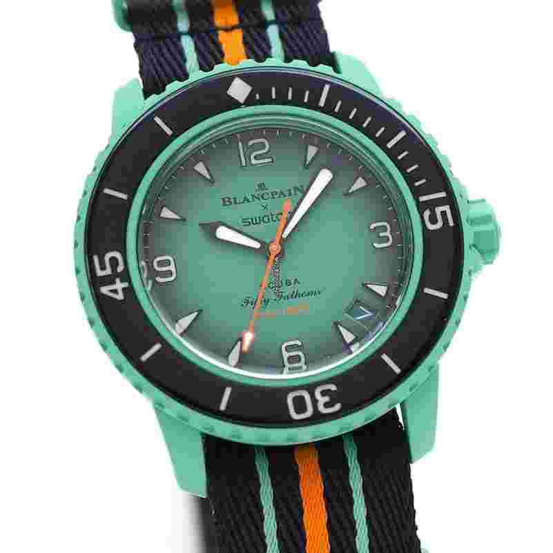 Swatch Scuba Fifty Fathoms
Blancpain Scuba Fifty Fathoms Indian Ocean Ref. SO35I100 Warranty dated September 2023