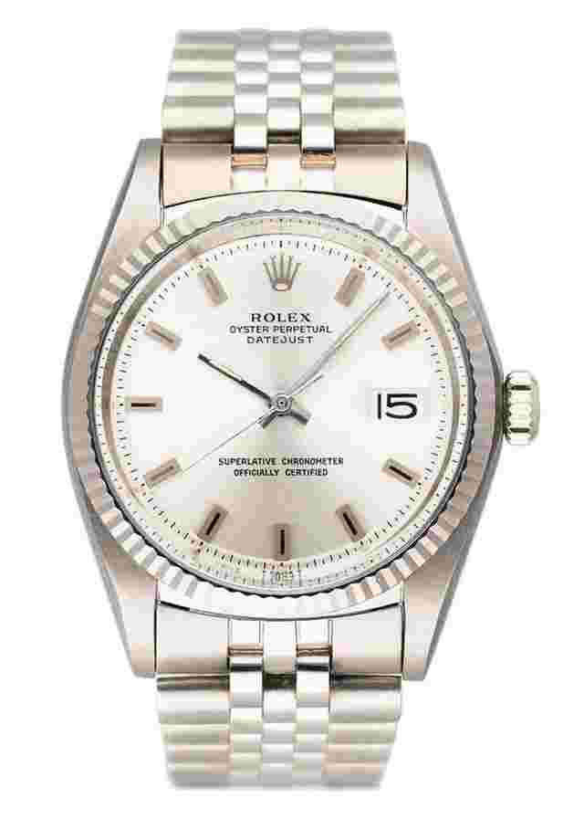 Rolex Datejust 36
                           
                                 Rare Rolex Datejust 1601 Silver Prototype Dial 18K White Gold Mens Watch