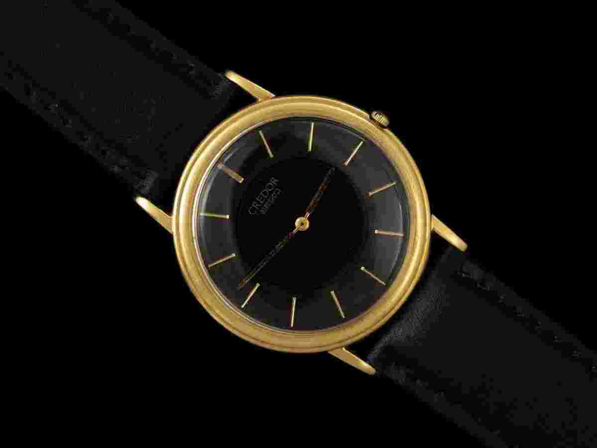 Seiko Credor 1982 Vintage 18K Gold Mens Watch - OWNED & WORN BY YANKEE BASEBALL GREAT LEFTY GOMEZ