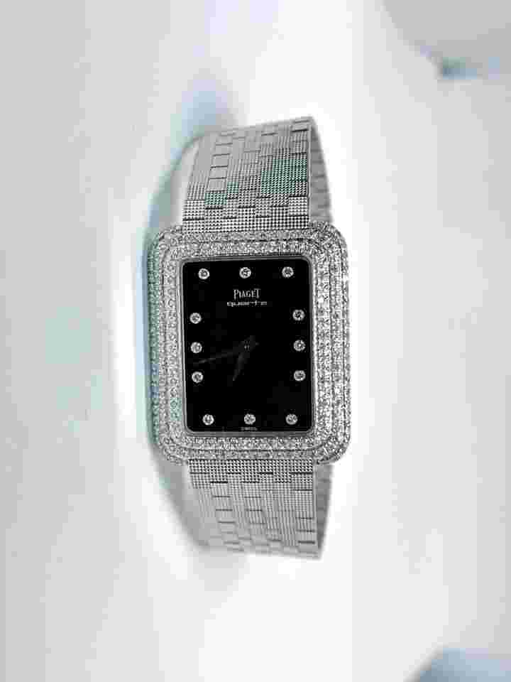 Piaget
                           
                                 Vintage Quartz White Gold Diamond Watch Onyx Dial
