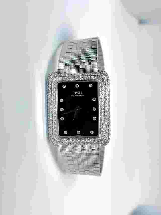 Piaget
                           
                                 Vintage Quartz White Gold Diamond Watch Onyx Dial