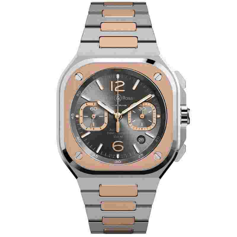 Bell & Ross BR 05
Chronograph 42mm Automatic Black Dial 18K Rose Gold Steel Men's Watch BR05C-RTH-STPG