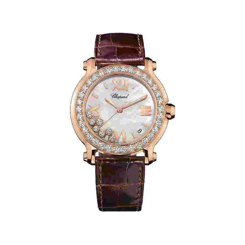 Chopard Happy Sport
                           
                                 Round Quartz 36mm Rose Gold Diamonds Ladies Watch NEW UNWORN