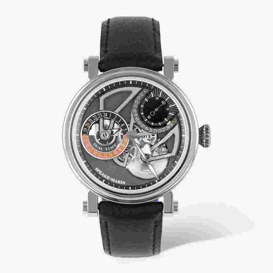 Speake-Marin
                           
                                 One & Two Openworked Dual Time Titanium Retrograde Men's Automatic Watch