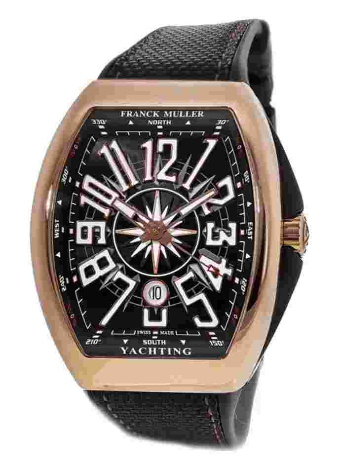 Franck Muller Vanguard
Yachting 45 mm 18K Rose Gold - Black Dial - Rubber Strap 45SCYACHTGLD