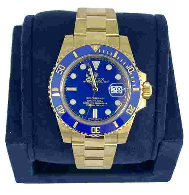 Rolex Submariner Date
                           
                                 18K Yellow Gold 40mm Blue Ceramic Oyster Watch 116618