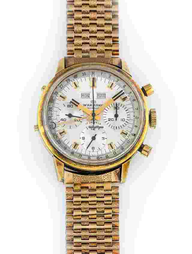 Wakmann
                           
                                 Vintage Wakmann 71.1311.21 Triple Date Chronograph with Valjoux Cal 730 Gold Plated