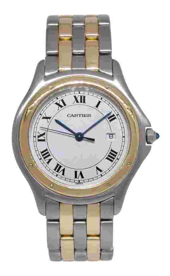 Cartier Cougar
                           
                                 Panthere 18k Yellow Gold & Steel Ladies 33mm Quartz Watch 118000R