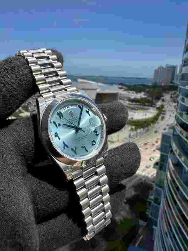 Rolex Day-Date 40
                           
                                 Ice Blue Arabic President 228206 Platinum NEW Full Set NEW