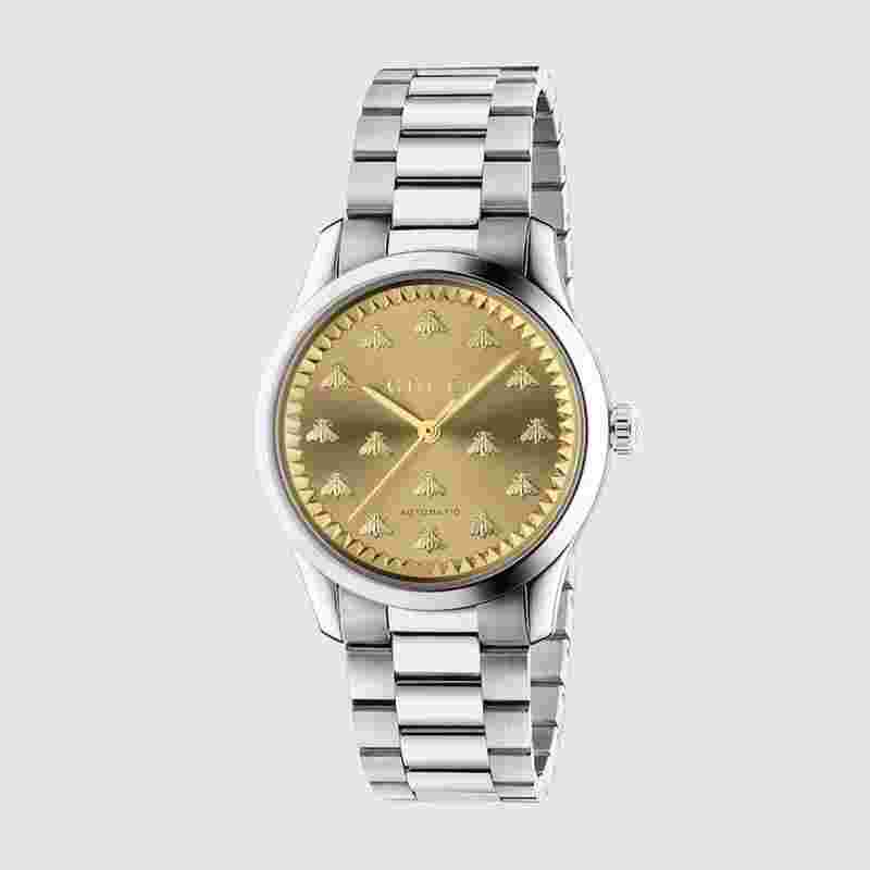 Gucci G-Timeless
                           
                                 38 mm Gold Dial Stainless Steel Watch YA1264191