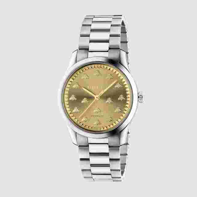 Gucci G-Timeless
                           
                                 38 mm Gold Dial Stainless Steel Watch YA1264191