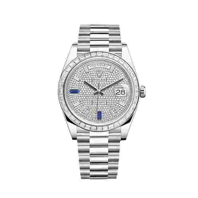 Rolex Day-Date 40
                           
                                 228396TBR Platinum Diamond Bezel Diamond-Paved Sapphire Dial (2024)