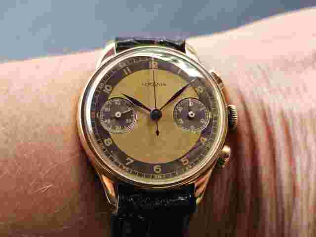Lemania Chronograph 18K 750 Solid GOLD 1940s WWII cal. 15TL oryginal