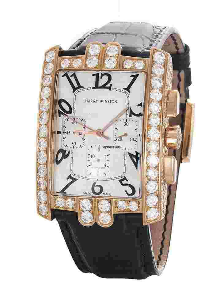 Harry Winston Avenue
                           
                                 C Chrono White Mop Dial 18K Case Diamond Unisex Watch