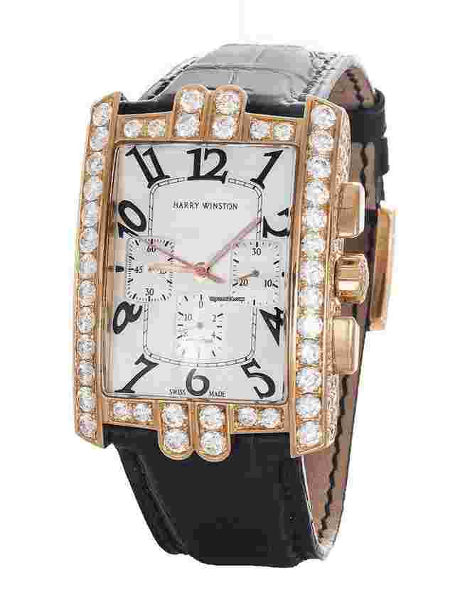 Harry Winston Avenue
                           
                                 C Chrono White Mop Dial 18K Case Diamond Unisex Watch