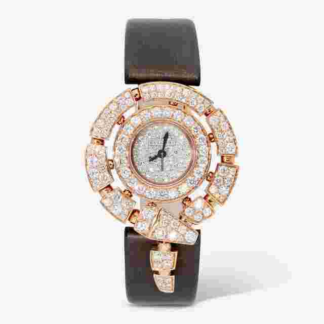 Bulgari Serpenti
                           
                                 Incantati 18k Rose Gold with Snow-Pave Diamonds 30mm Quartz Ladies Watch