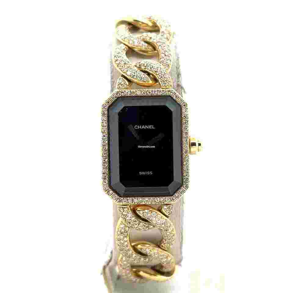 Chanel Première
                           
                                 Quartz 20mm 18k Yellow Gold Diamond Bracelet/Bezel Ladies H0114