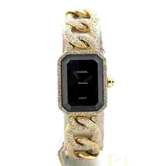 Chanel Première
                           
                                 Quartz 20mm 18k Yellow Gold Diamond Bracelet/Bezel Ladies H0114