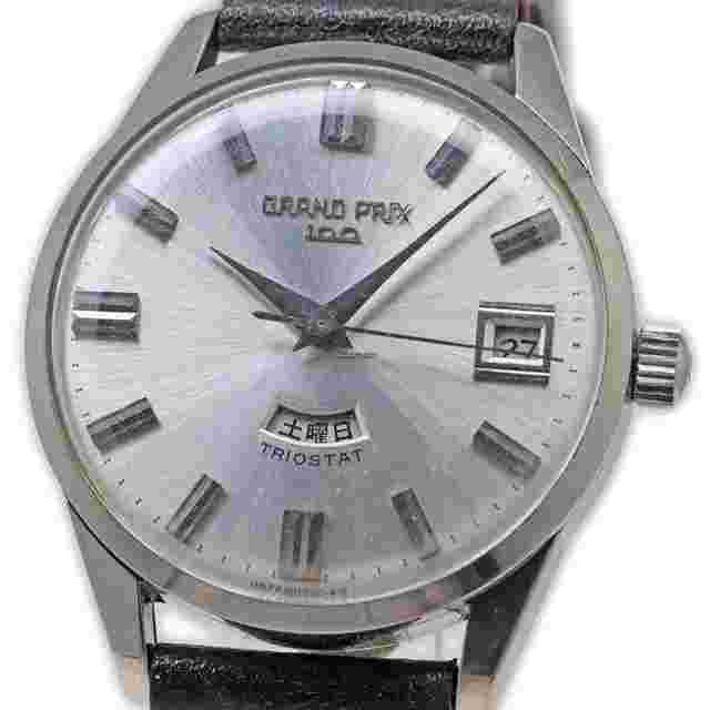 Orient Grand Prix 100 S65409 Automatic Day Date 14k White Gold Filled Silver