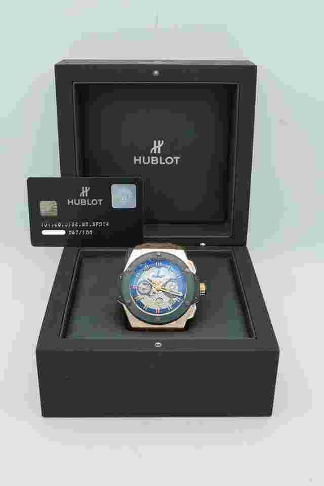 Hublot King Power
Special One 18K RG Automatic Chronograph Skeletonized Dial Complete Set 2023