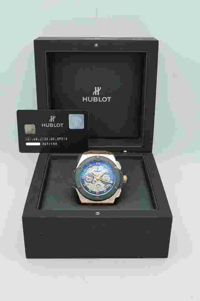Hublot King Power
                           
                                 Special One 18K RG Automatic Chronograph Skeletonized Dial Complete Set 2023