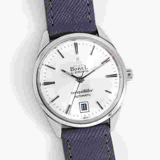 Ernest Borel
                           
                                 1970's Ernest Borel by Synchron Conquistador Automatic Ref. 58 004 56 Stainless Steel Watch ( 14912)