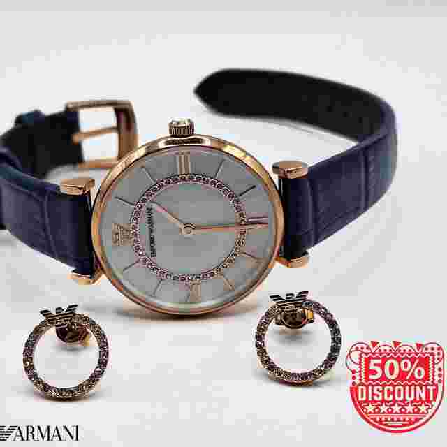 Armani Gianni T-Bar Gianni T-Bar Ladies Watch & Earring Set AR80053