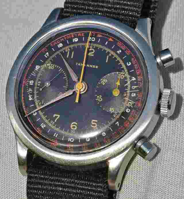 Tavannes Vintage Tavannes Chronograph 1940’s Brevet Case 189190 Very Rare Caliber 4001