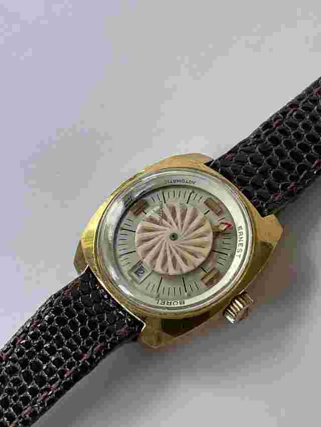 Ernest Borel
                           
                                 Automatic Cocktail Kaleidoscope Calendar Date Gold Capped Ladies Vintage Swiss Made