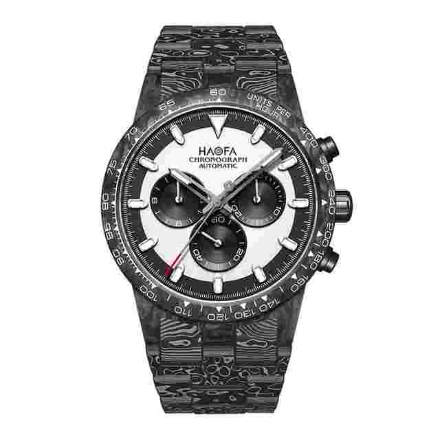 Haofa Full Carbon Fiber Chronograph Watch Automatic Mechanical Wristwatch 2366-1