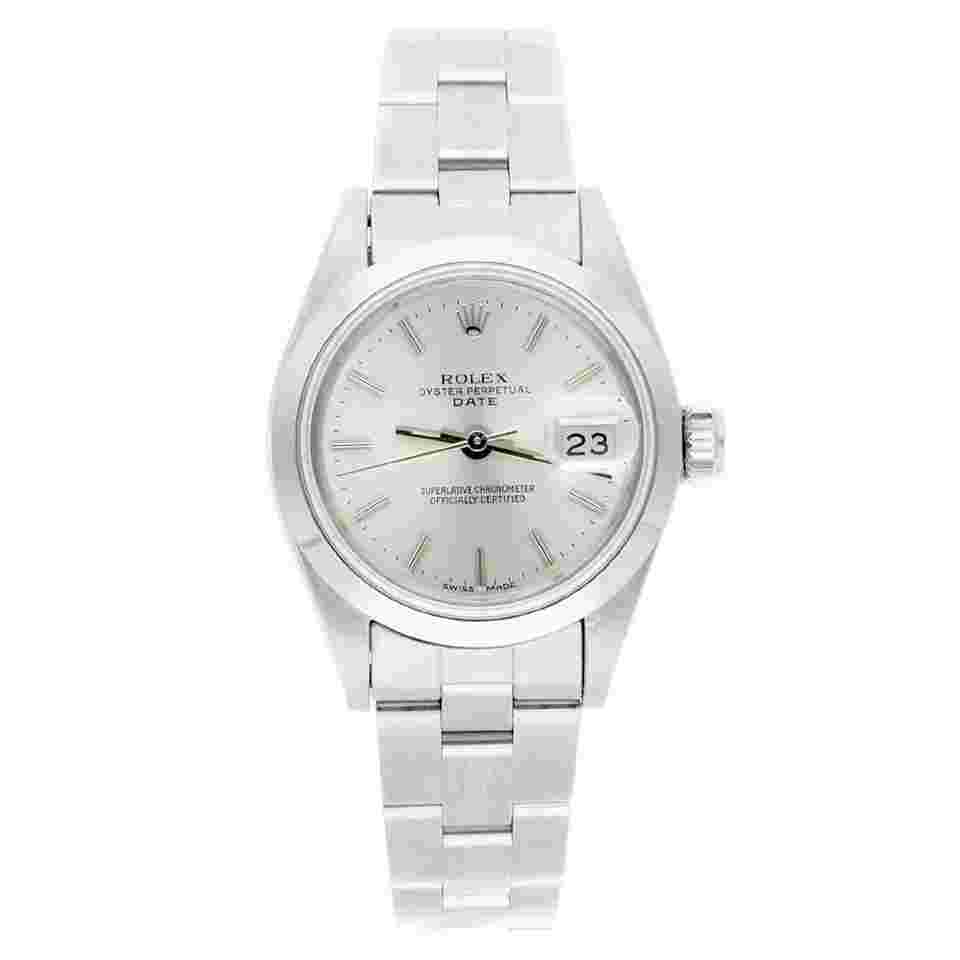 Rolex
Date Silver Dial Oyster Bracelet Stainless Steel Ladies Watch 69160