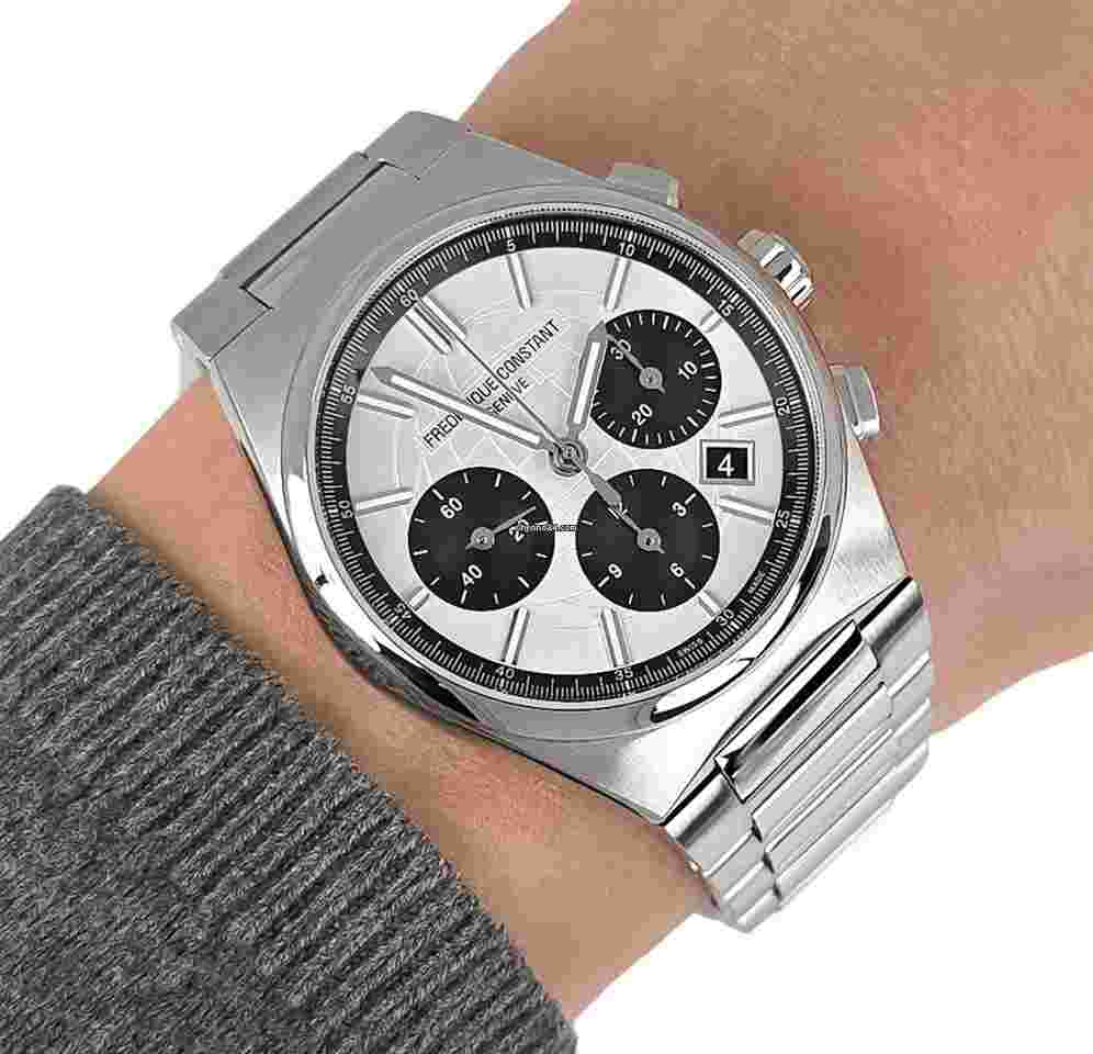 Frederique Constant
                           
                                 Highlife Chronograph Limited Edition 1888 White Dial Black Rubber Strap Steel Bracelet