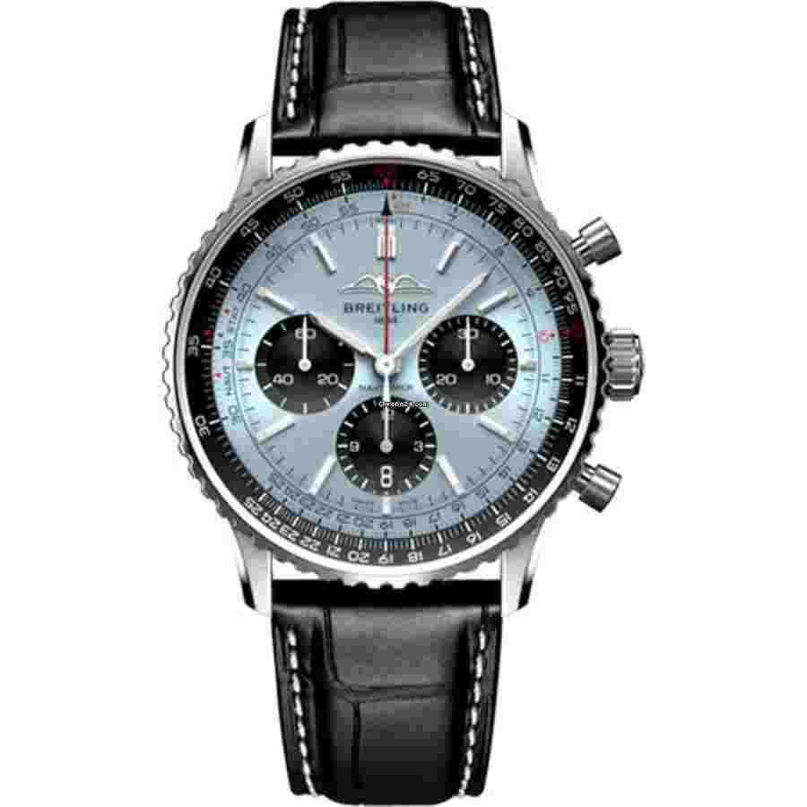 Breitling
Super Navitimer B01 43mm AB0138241C1P1 Stainless Steel With Black Leather Watch Ice Blue Dial 2024