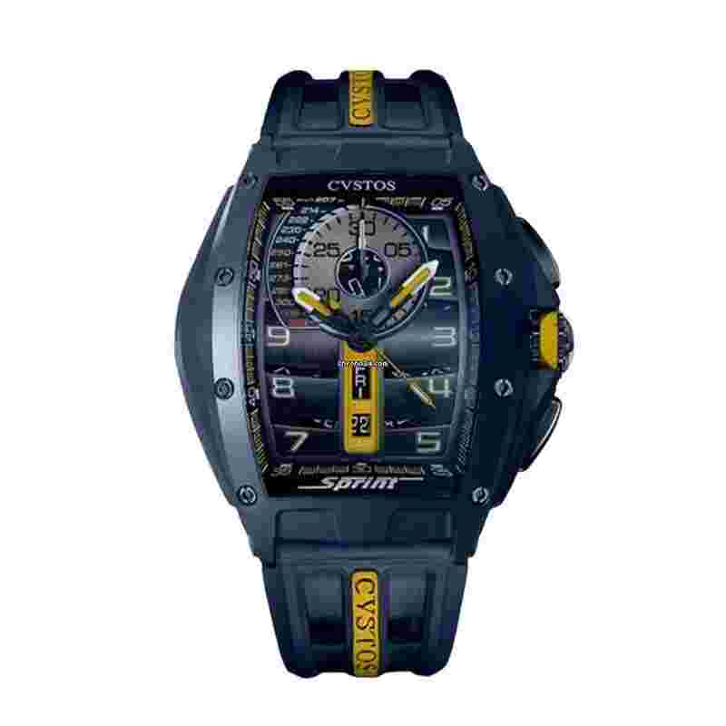 Cvstos
                           
                                 Racing Chrono Sprint Navy Blue Steel / Blue-Yellow Dial 41mm Men’s Watch B01107.4103002