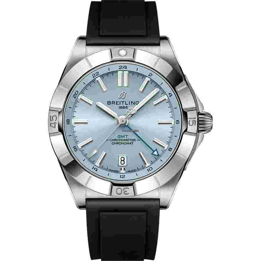 Breitling Chronomat GMT
40mm Ice Blue Dial P32398101C1S1 Stainless Steel With Black Rubber Watch 2024